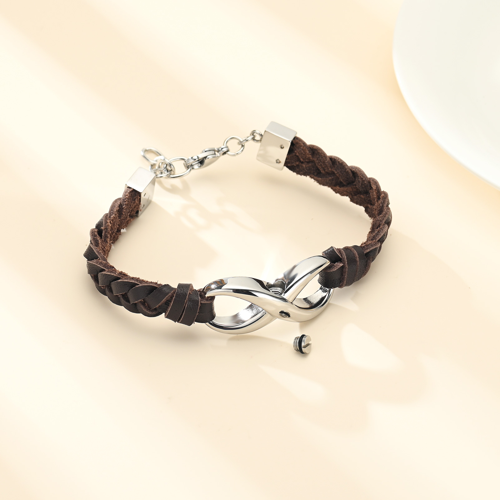 Leather Urn Bracelet for Ashes for Women Men Infinity Knot Cremation Cuff Bangle - Picture 66 of 79