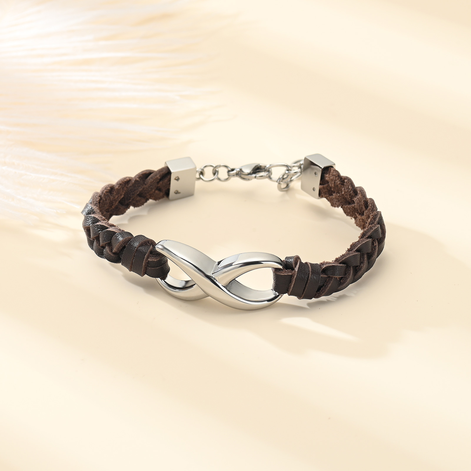 Leather Urn Bracelet for Ashes for Women Men Infinity Knot Cremation Cuff Bangle - Picture 68 of 79
