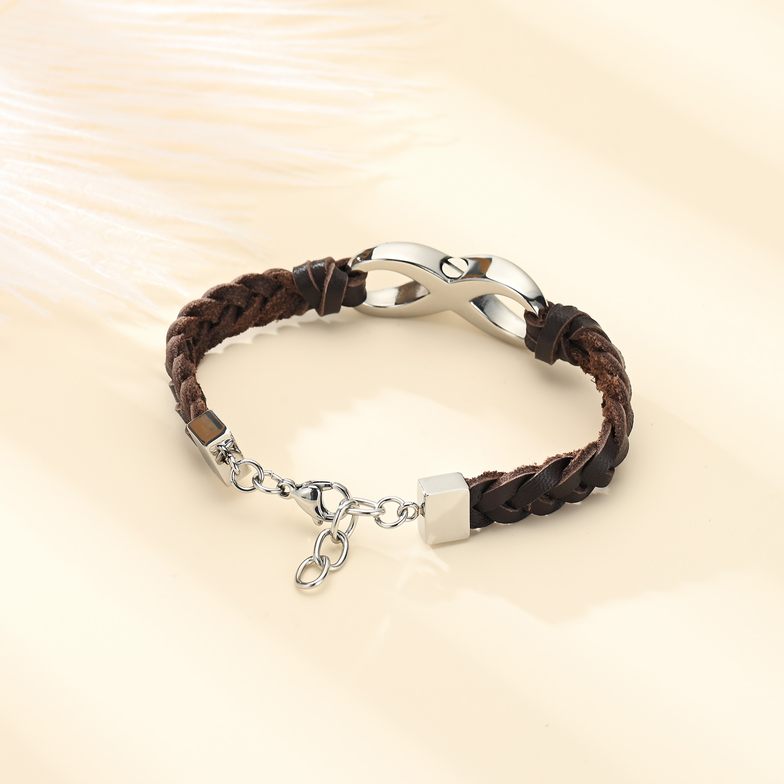 Leather Urn Bracelet for Ashes for Women Men Infinity Knot Cremation Cuff Bangle - Picture 69 of 79