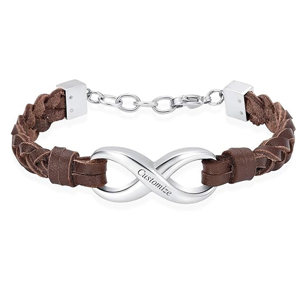 Leather Urn Bracelet for Ashes for Women Men Infinity Knot Cremation Cuff Bangle - Picture 70 of 79