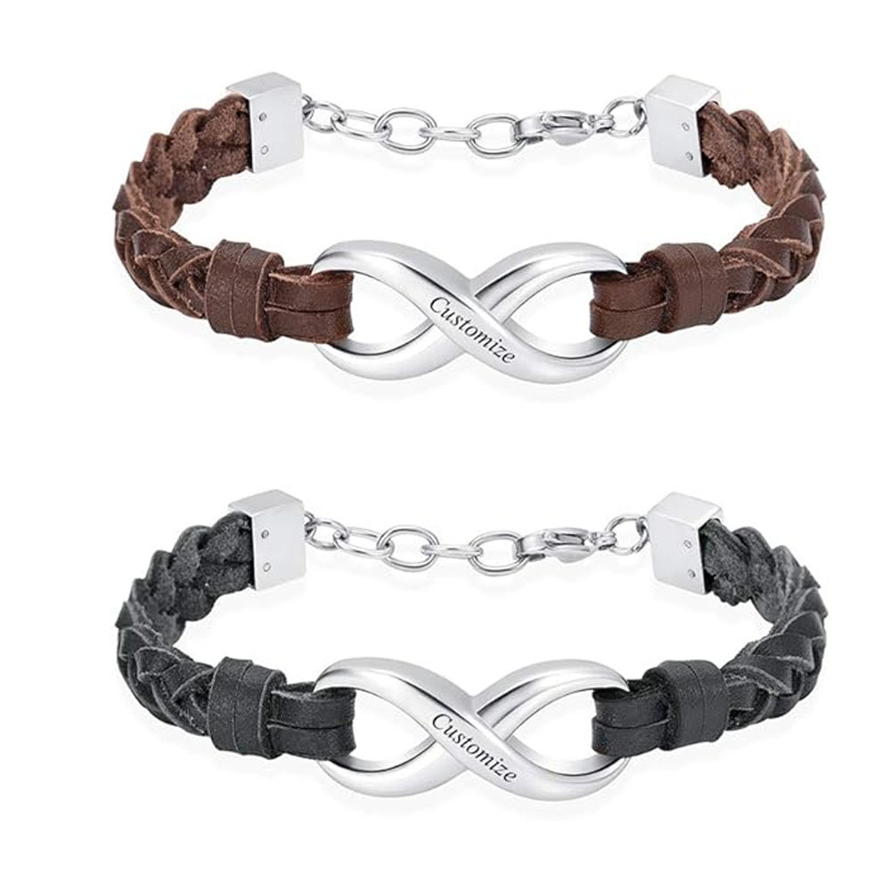 Leather Urn Bracelet for Ashes for Women Men Infinity Knot Cremation Cuff Bangle - Picture 72 of 79