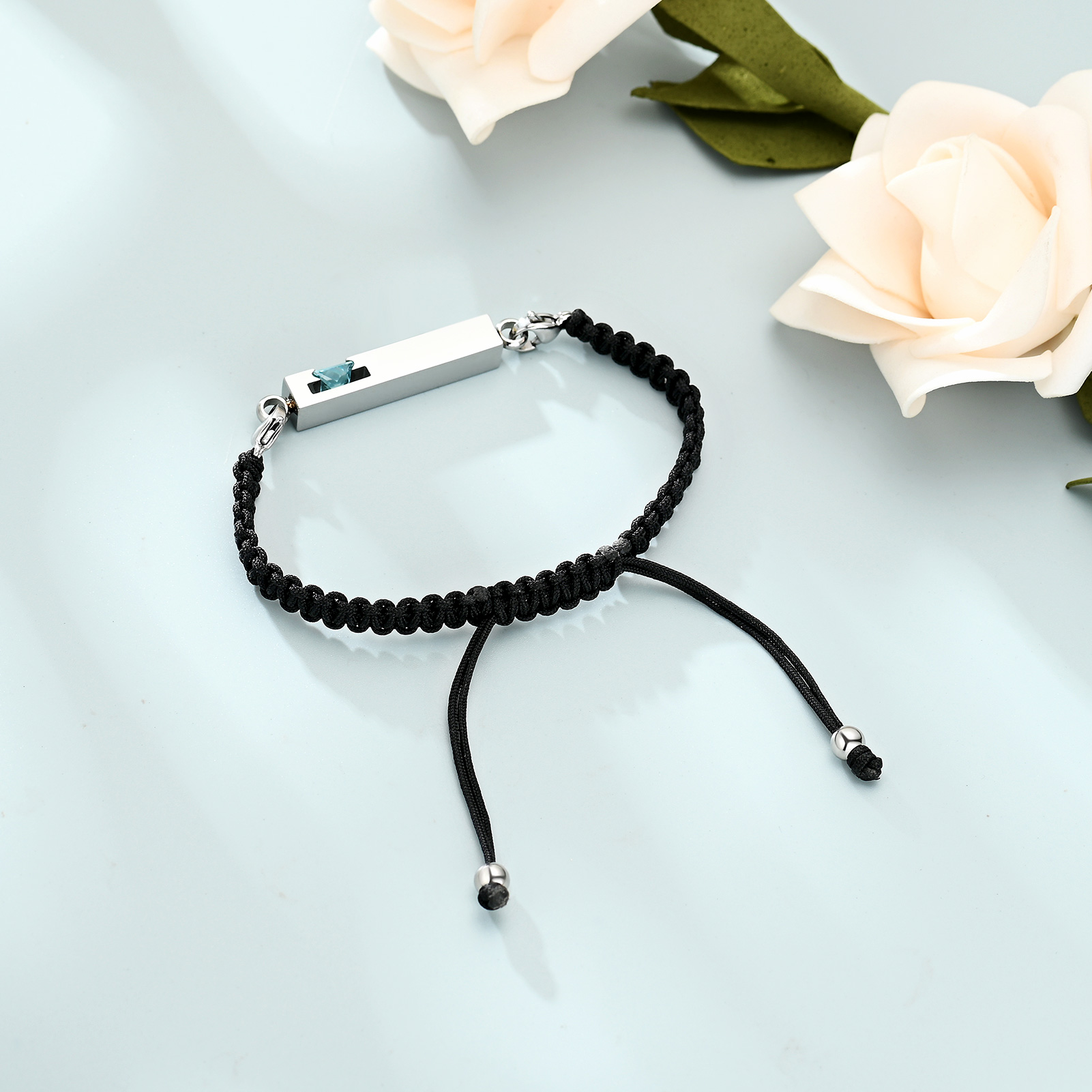 Bar Urn Bracelet for Ashes for Women Men Handmade Braided Rope Cremation Bangle - Picture 15 of 77