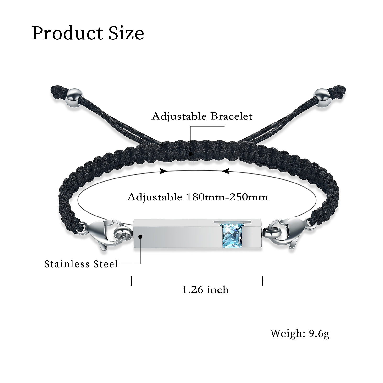 Bar Urn Bracelet for Ashes for Women Men Handmade Braided Rope Cremation Bangle - Picture 37 of 77