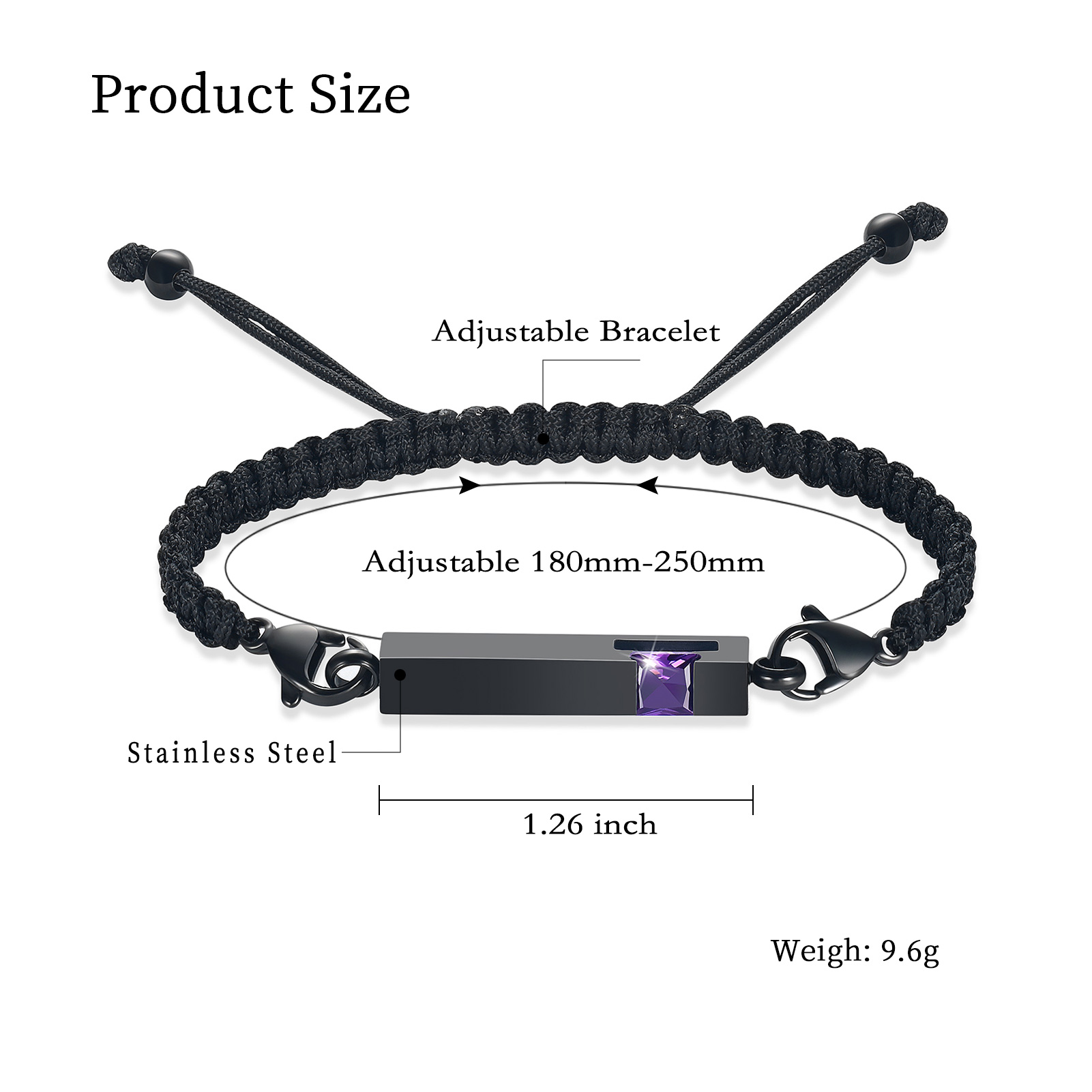 Bar Urn Bracelet for Ashes for Women Men Handmade Braided Rope Cremation Bangle - Picture 43 of 77