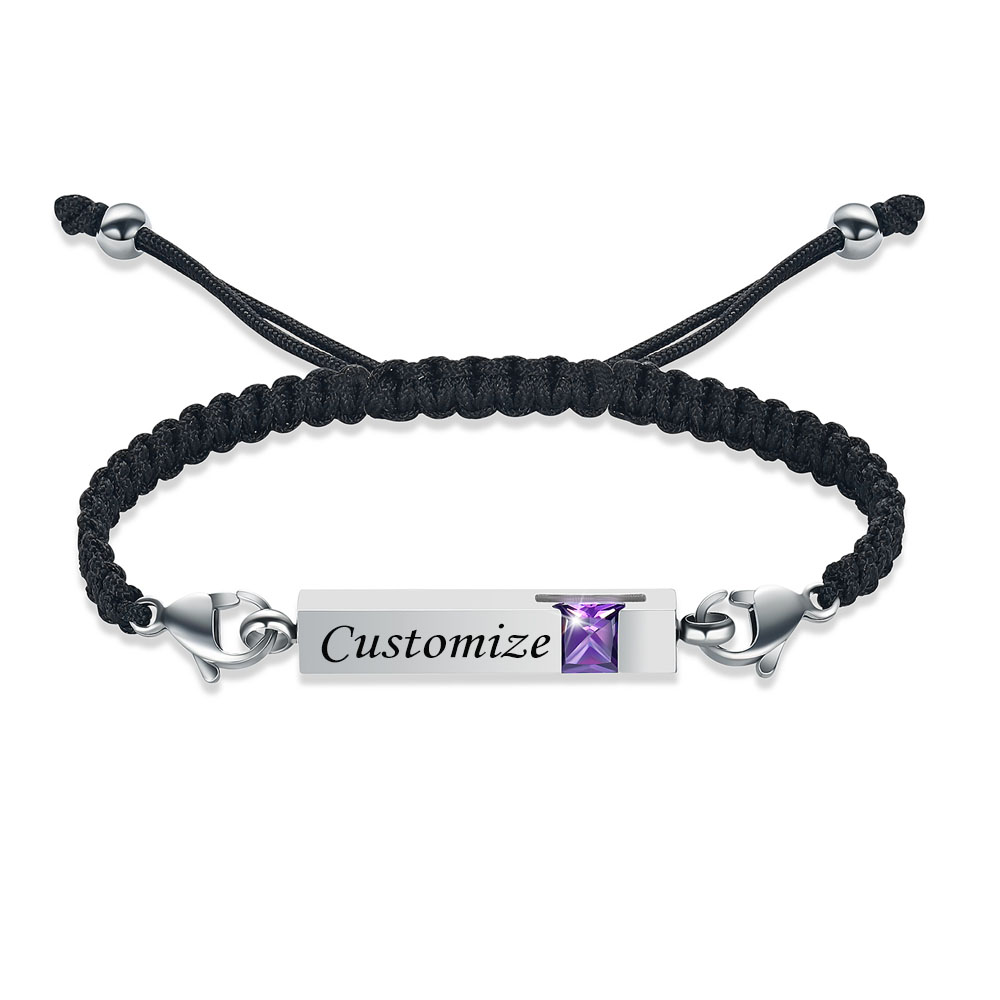 Bar Urn Bracelet for Ashes for Women Men Handmade Braided Rope Cremation Bangle - Picture 75 of 77