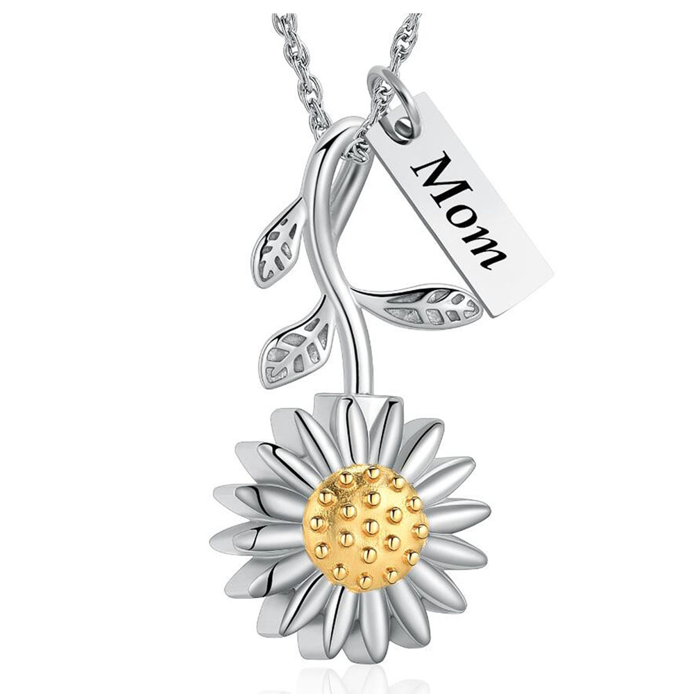 Sunflower Urn Necklace for Ashes for Women Cremation Jewelry Memorial Keepsake