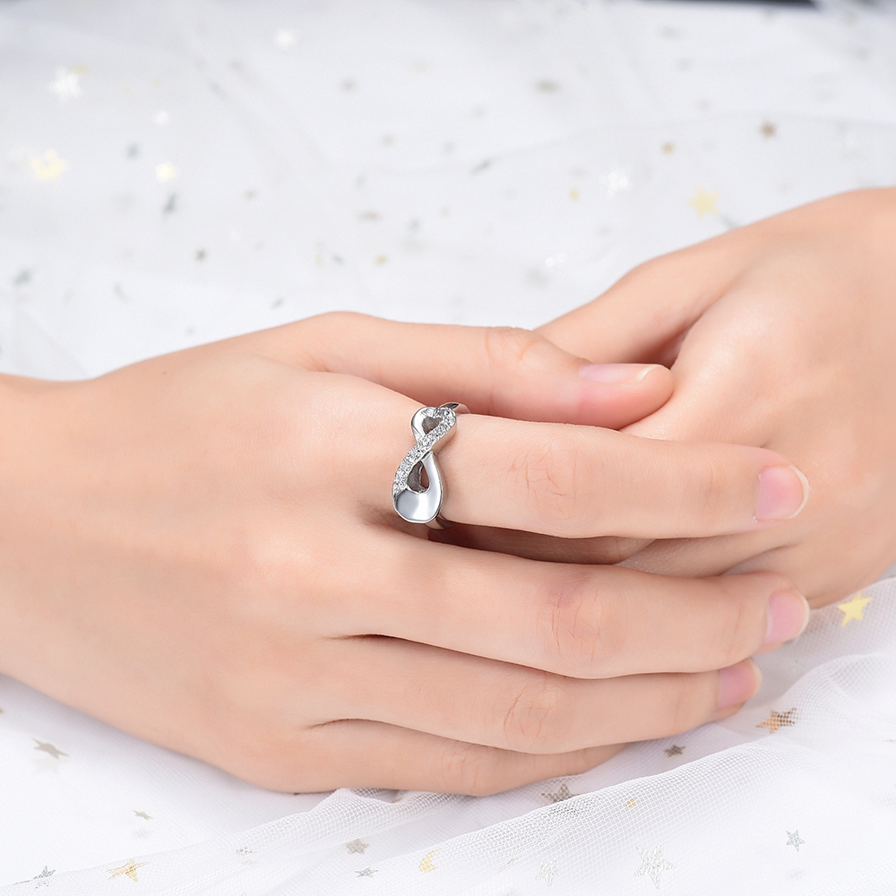 Cremation Jewelry Urn Ring for Ashes Infinity Crystal Memorial Ring F/ Human Pet - Picture 14 of 63