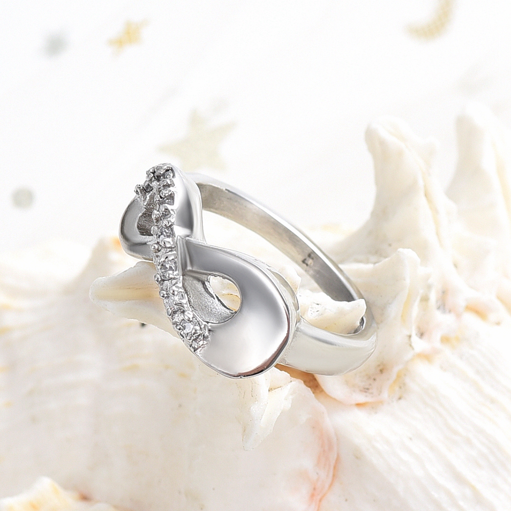 Cremation Jewelry Urn Ring for Ashes Infinity Crystal Memorial Ring F/ Human Pet - Picture 19 of 63