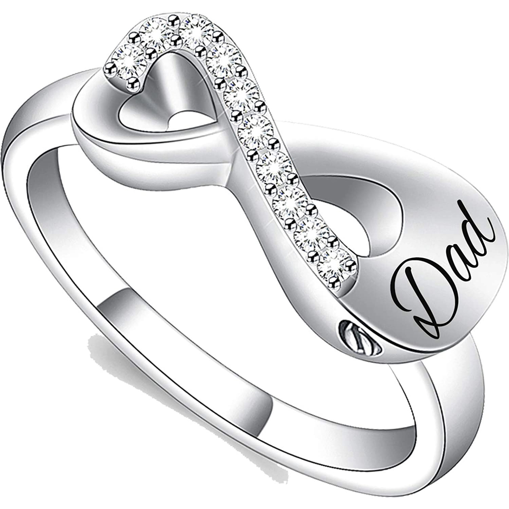Cremation Jewelry Urn Ring for Ashes Infinity Crystal Memorial Ring F/ Human Pet - Picture 44 of 63
