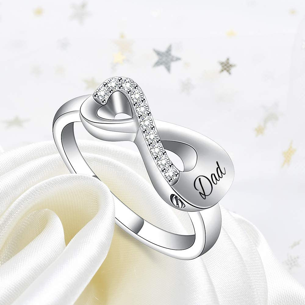 Cremation Jewelry Urn Ring for Ashes Infinity Crystal Memorial Ring F/ Human Pet - Picture 46 of 63