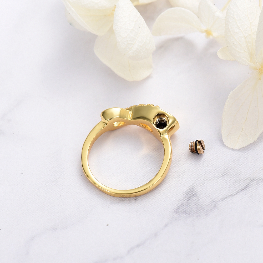 Cremation Jewelry Urn Ring for Ashes Infinity Crystal Memorial Ring F/ Human Pet - Picture 56 of 63