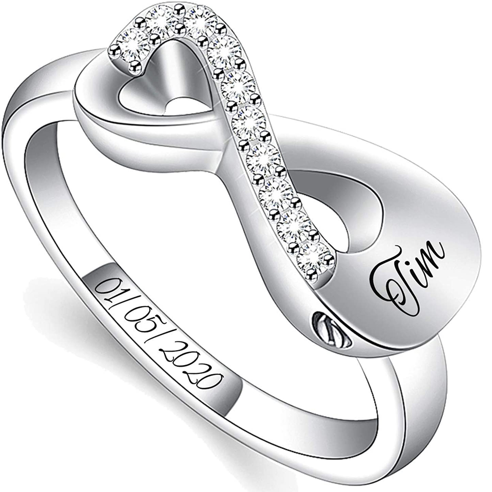 Cremation Jewelry Urn Ring for Ashes Infinity Crystal Memorial Ring F/ Human Pet - Picture 60 of 63