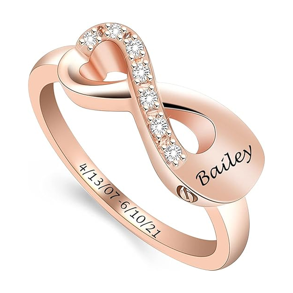 Cremation Jewelry Urn Ring for Ashes Infinity Crystal Memorial Ring F/ Human Pet - Picture 63 of 63