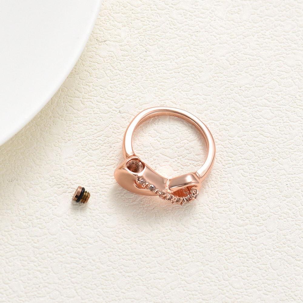 Cremation Jewelry Urn Ring for Ashes Infinity Crystal Memorial Ring F/ Human Pet - Picture 36 of 63