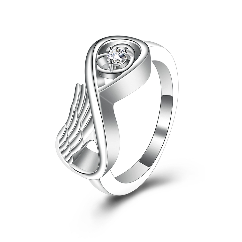 Infinity Cremation Urn Ring for Ashes for Women Angel Wing Heart Infinity Rings - Picture 12 of 72