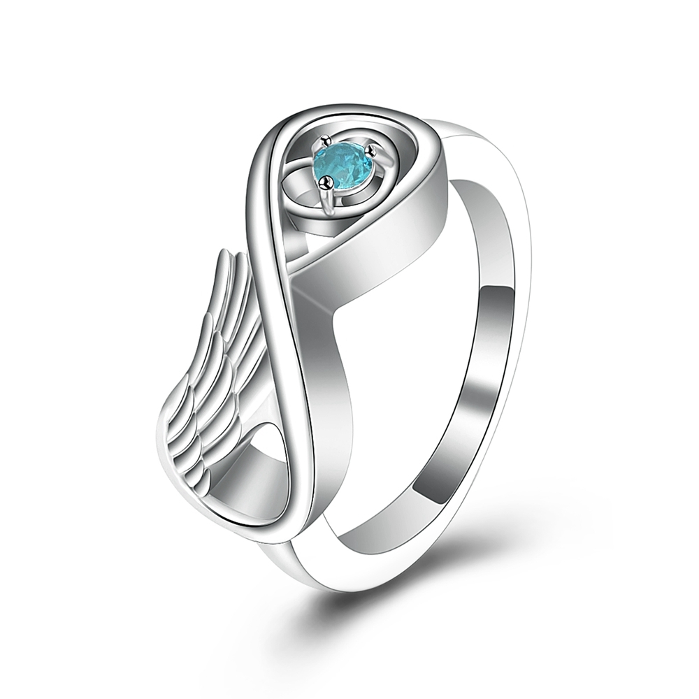 Infinity Cremation Urn Ring for Ashes for Women Angel Wing Heart Infinity Rings - Picture 19 of 72
