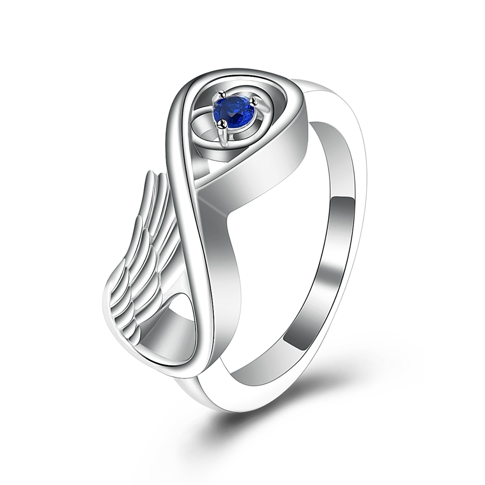 Infinity Cremation Urn Ring for Ashes for Women Angel Wing Heart Infinity Rings - Picture 24 of 72