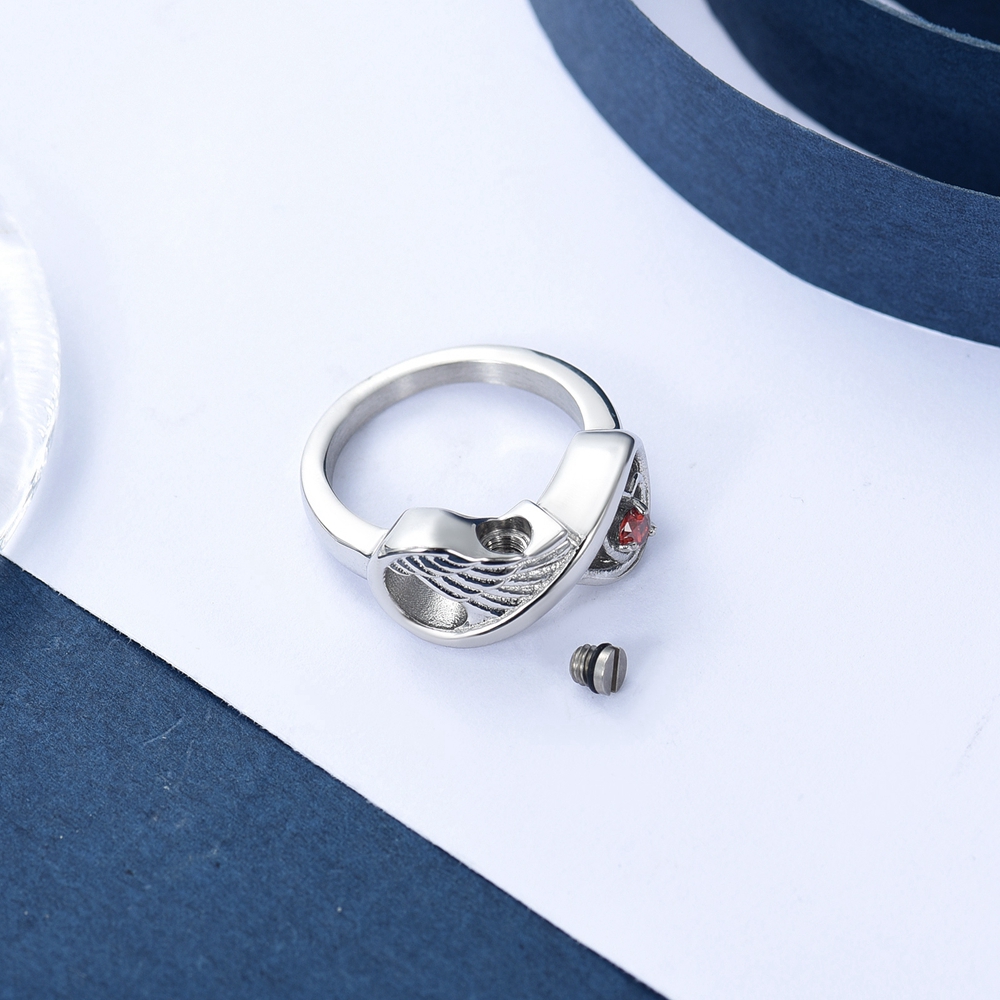 Infinity Cremation Urn Ring for Ashes for Women Angel Wing Heart Infinity Rings - Picture 33 of 72
