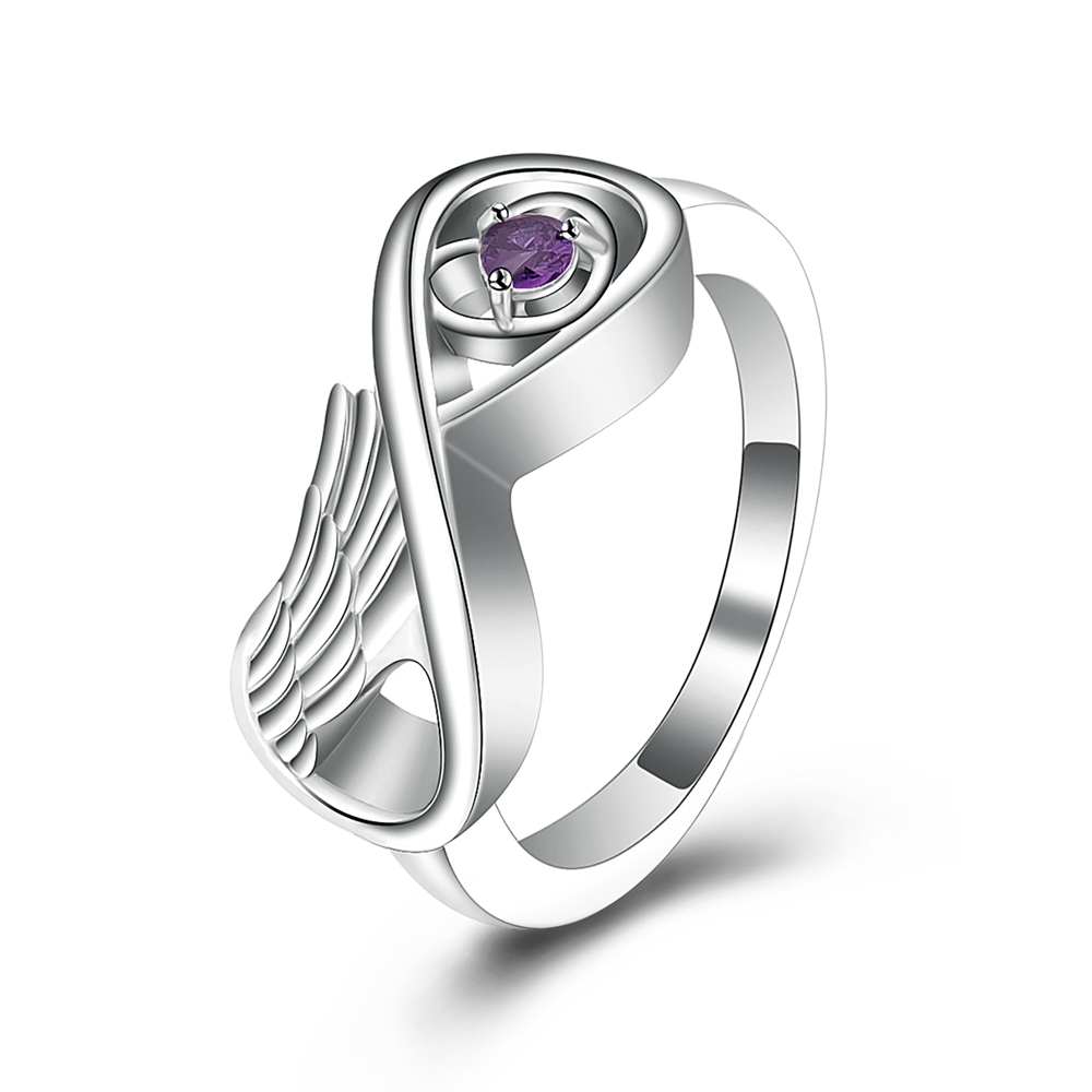 Infinity Cremation Urn Ring for Ashes for Women Angel Wing Heart Infinity Rings - Picture 39 of 72
