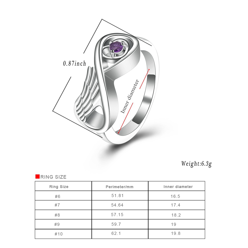 Infinity Cremation Urn Ring for Ashes for Women Angel Wing Heart Infinity Rings - Picture 40 of 72