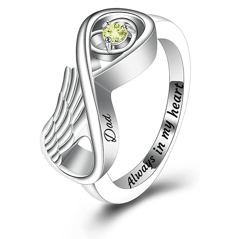 Infinity Cremation Urn Ring for Ashes for Women Angel Wing Heart Infinity Rings - Picture 46 of 72