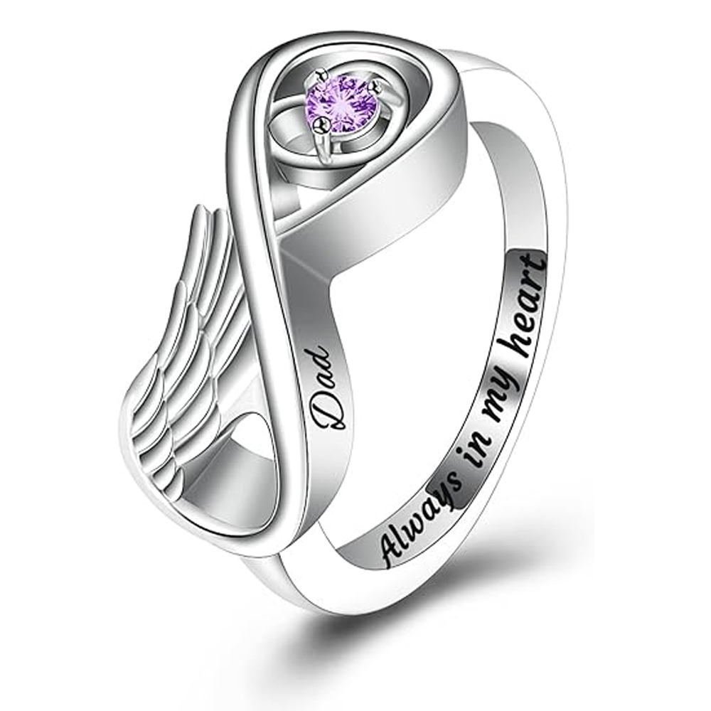 Infinity Cremation Urn Ring for Ashes for Women Angel Wing Heart Infinity Rings - Picture 69 of 72