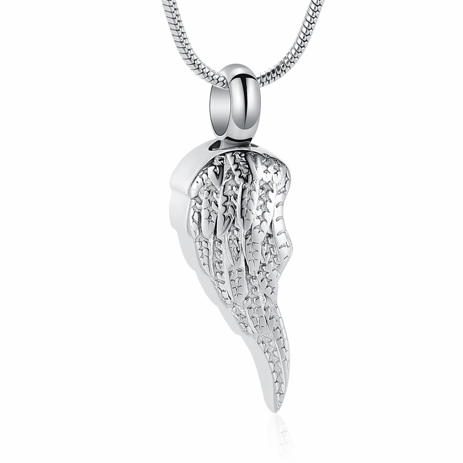Stainless Steel Wing Cremation Pendant Keepsake Urn Necklace For Ashes Jewellery - Picture 8 of 28