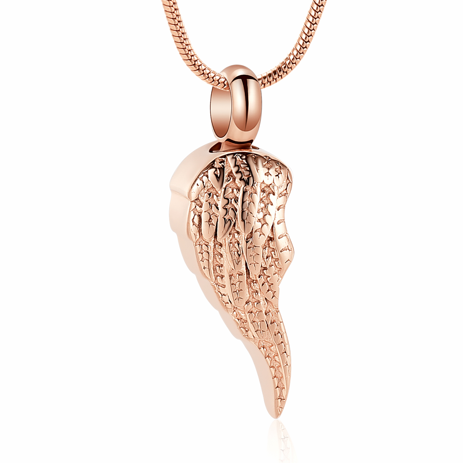 Stainless Steel Wing Cremation Pendant Keepsake Urn Necklace For Ashes Jewellery - Picture 10 of 28
