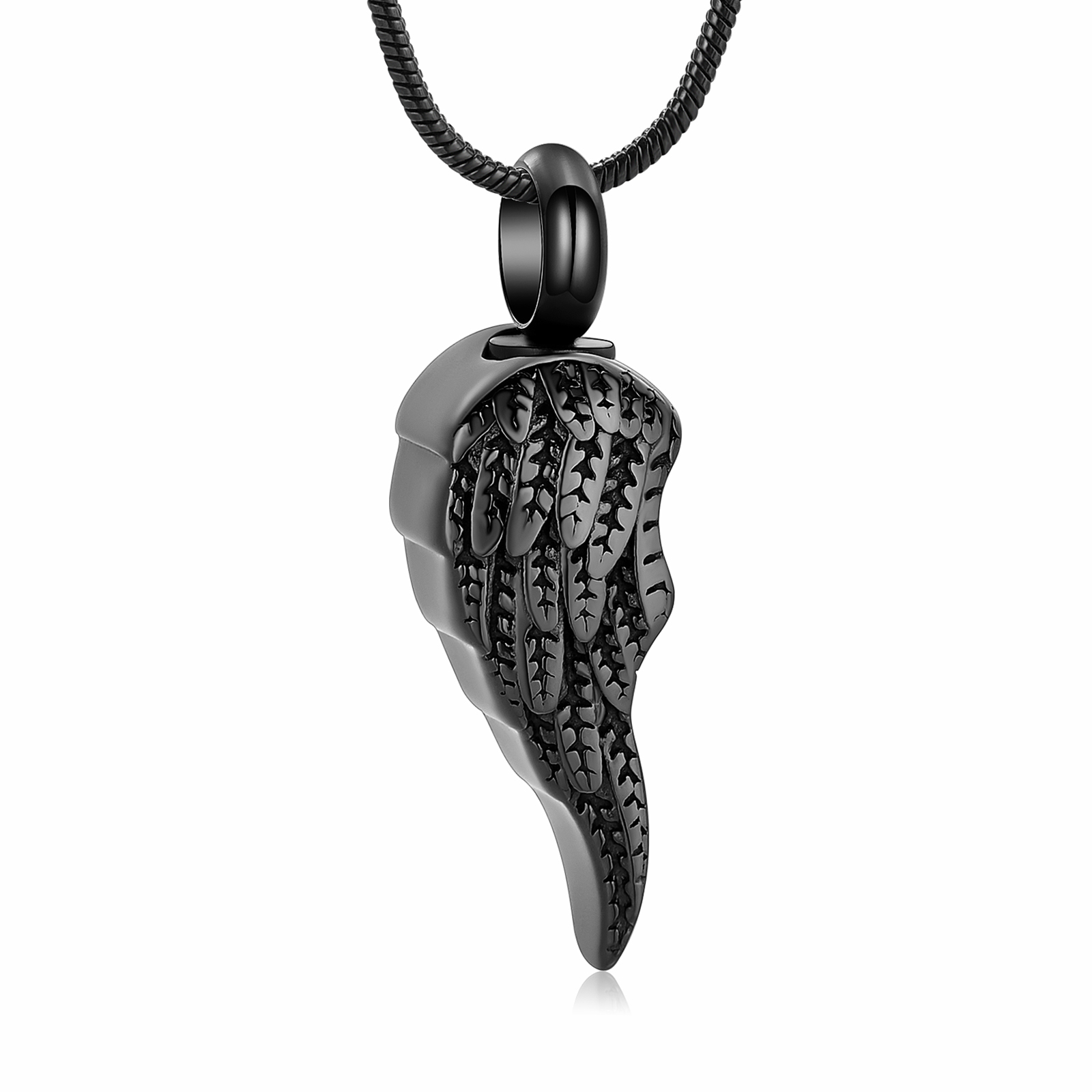Stainless Steel Wing Cremation Pendant Keepsake Urn Necklace For Ashes Jewellery - Picture 11 of 28