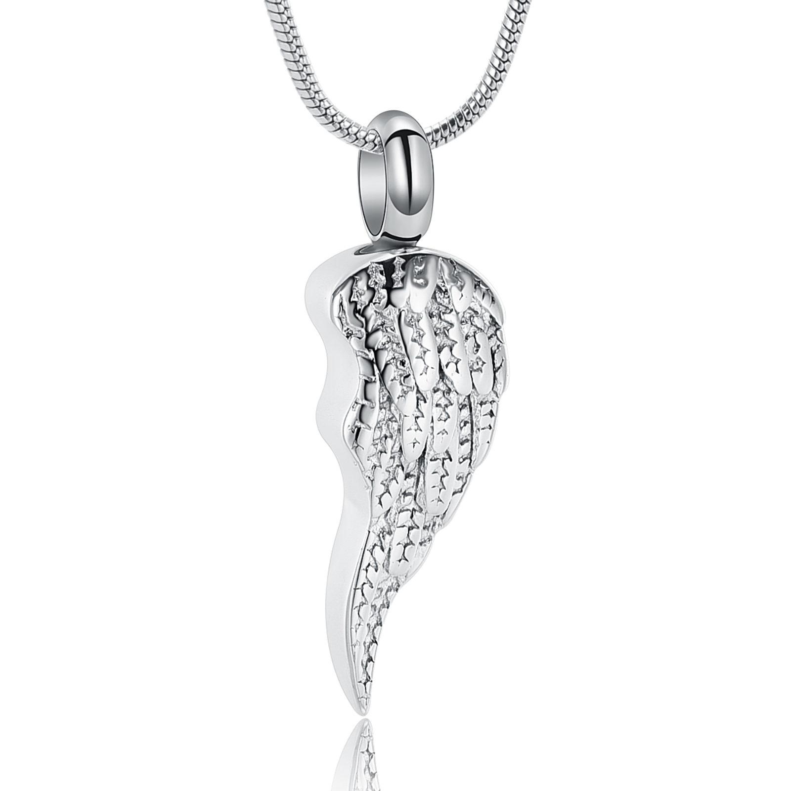 Stainless Steel Wing Cremation Pendant Keepsake Urn Necklace For Ashes Jewellery - Picture 14 of 28