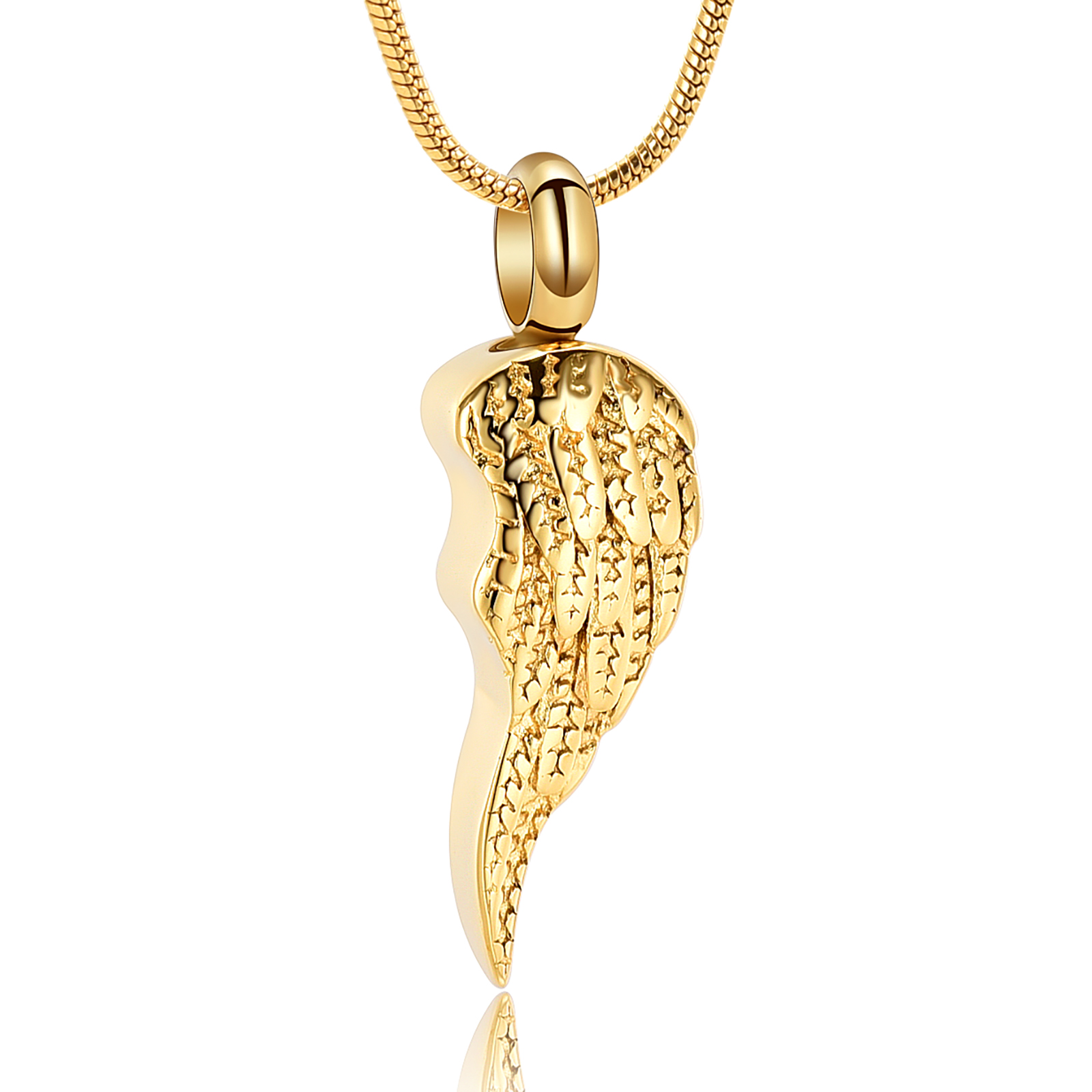 Stainless Steel Wing Cremation Pendant Keepsake Urn Necklace For Ashes Jewellery - Picture 15 of 28