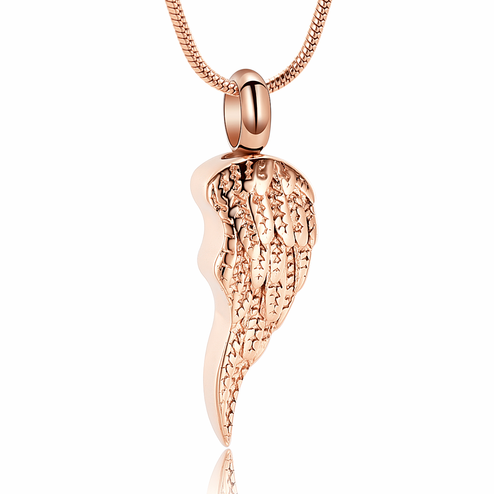 Stainless Steel Wing Cremation Pendant Keepsake Urn Necklace For Ashes Jewellery - Picture 16 of 28