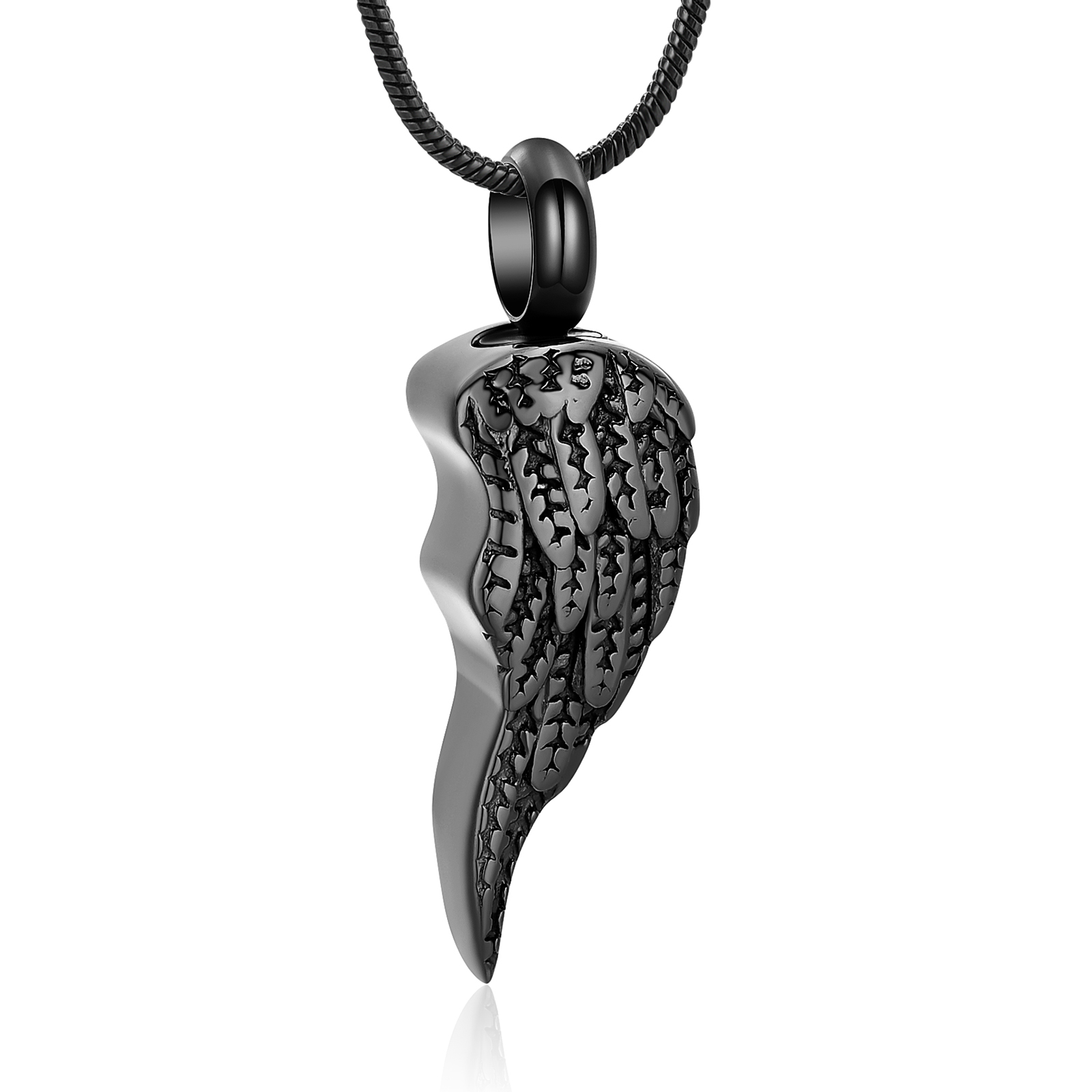 Stainless Steel Wing Cremation Pendant Keepsake Urn Necklace For Ashes Jewellery - Picture 17 of 28