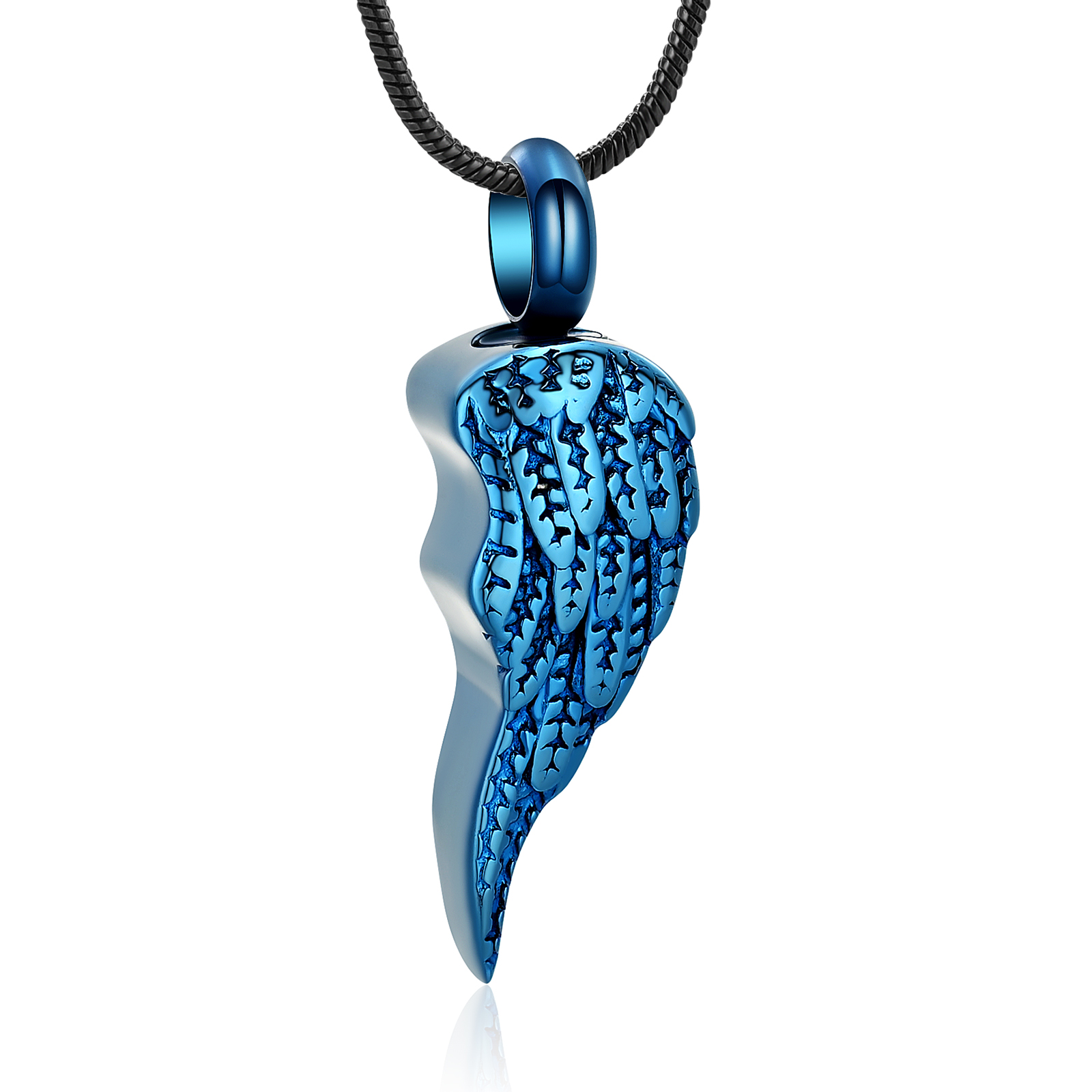 Stainless Steel Wing Cremation Pendant Keepsake Urn Necklace For Ashes Jewellery - Picture 18 of 28