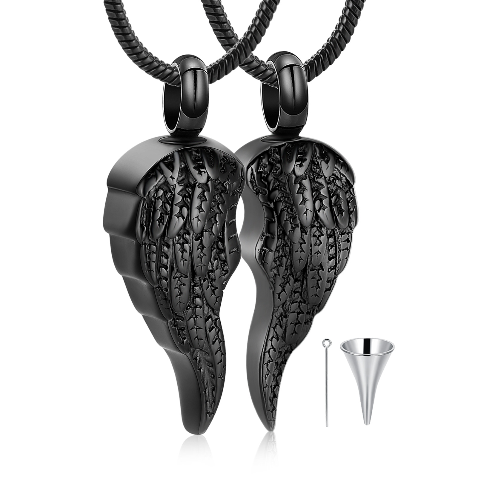 Stainless Steel Wing Cremation Pendant Keepsake Urn Necklace For Ashes Jewellery - Picture 23 of 28