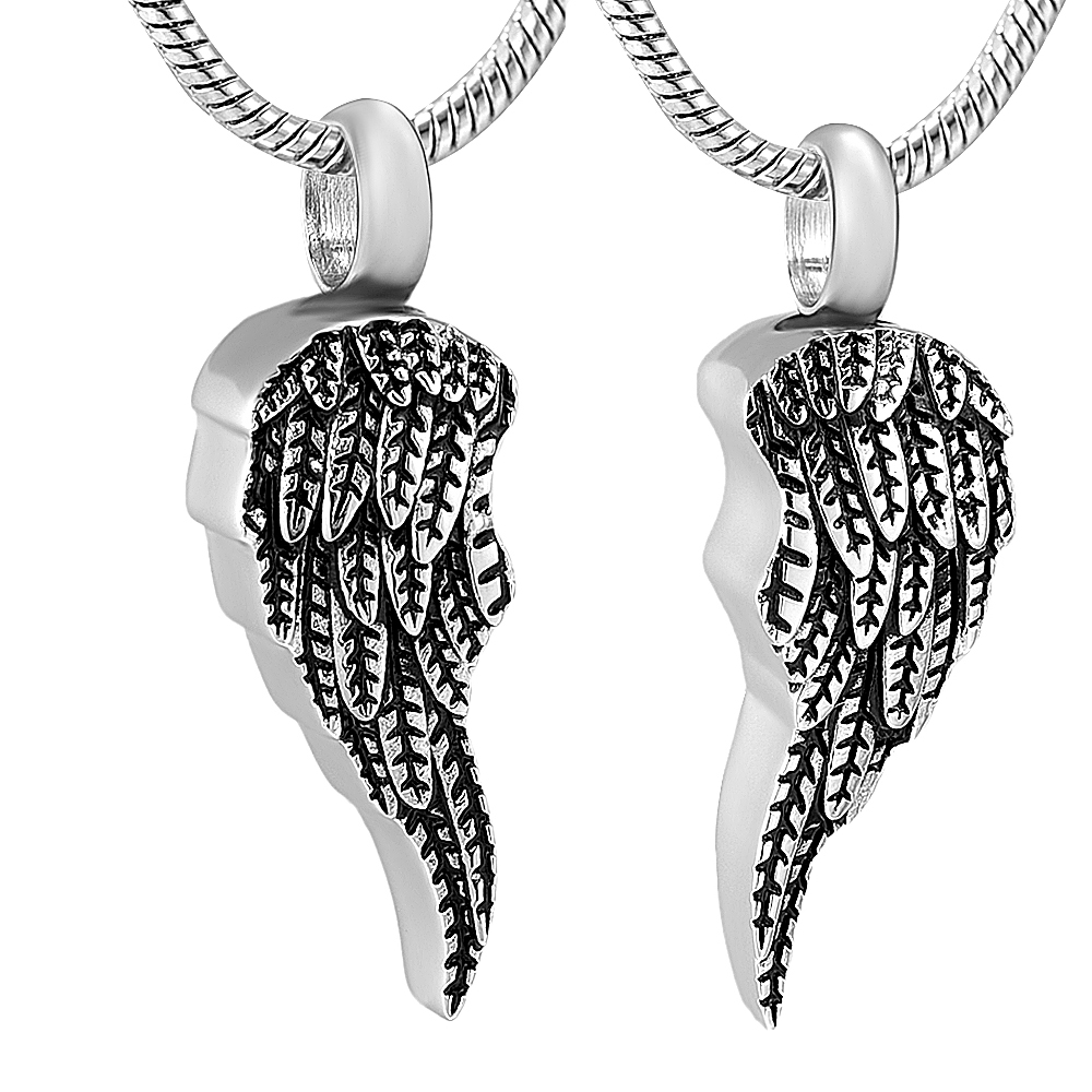 Stainless Steel Wing Cremation Pendant Keepsake Urn Necklace For Ashes Jewellery - Picture 28 of 28