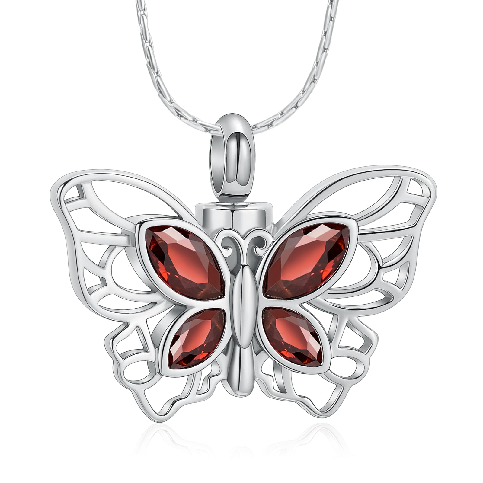 Crystal Butterfly Cremation Pendant Keepsake Urn Necklace For Ashes Jewellery - Picture 3 of 50