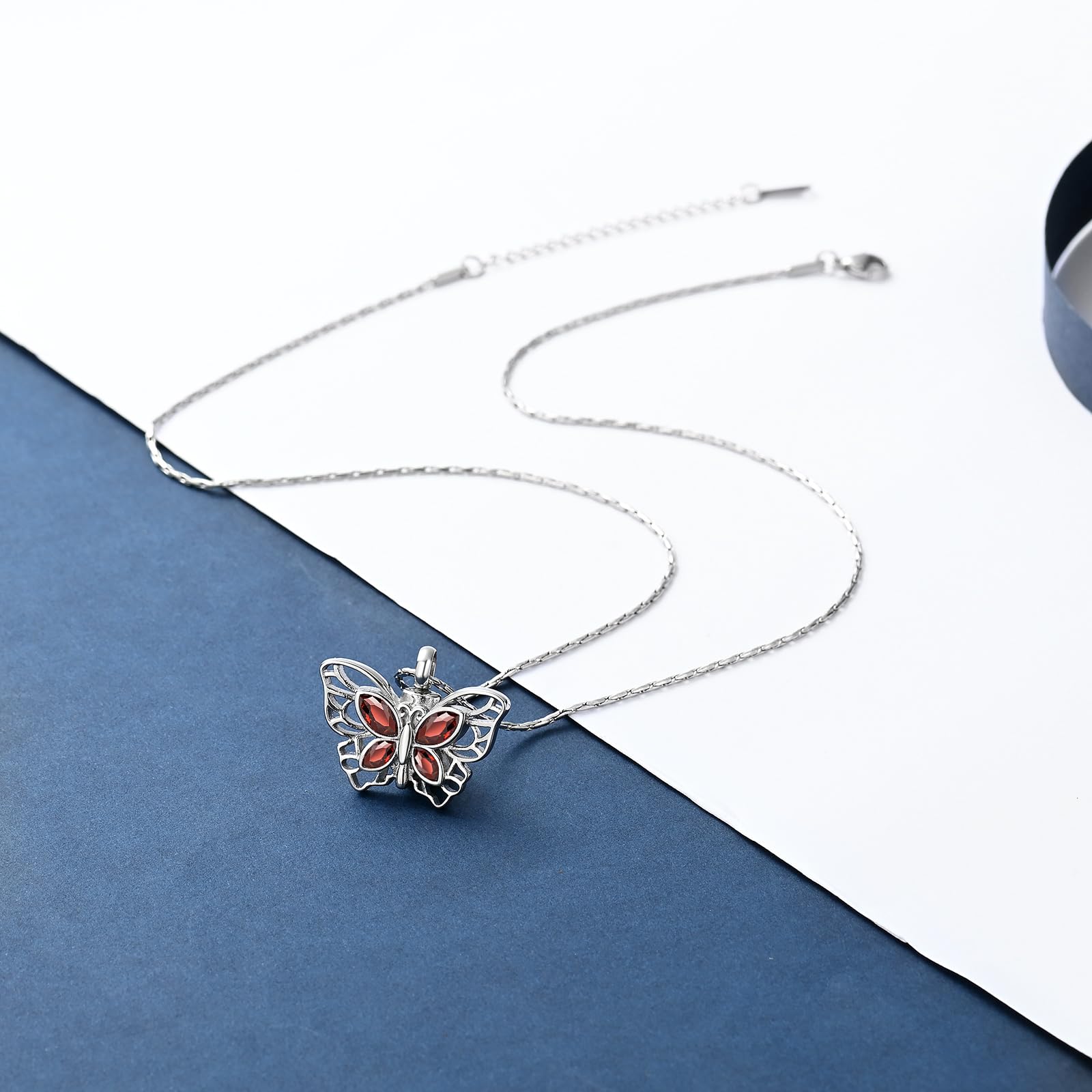 Crystal Butterfly Cremation Pendant Keepsake Urn Necklace For Ashes Jewellery - Picture 8 of 50