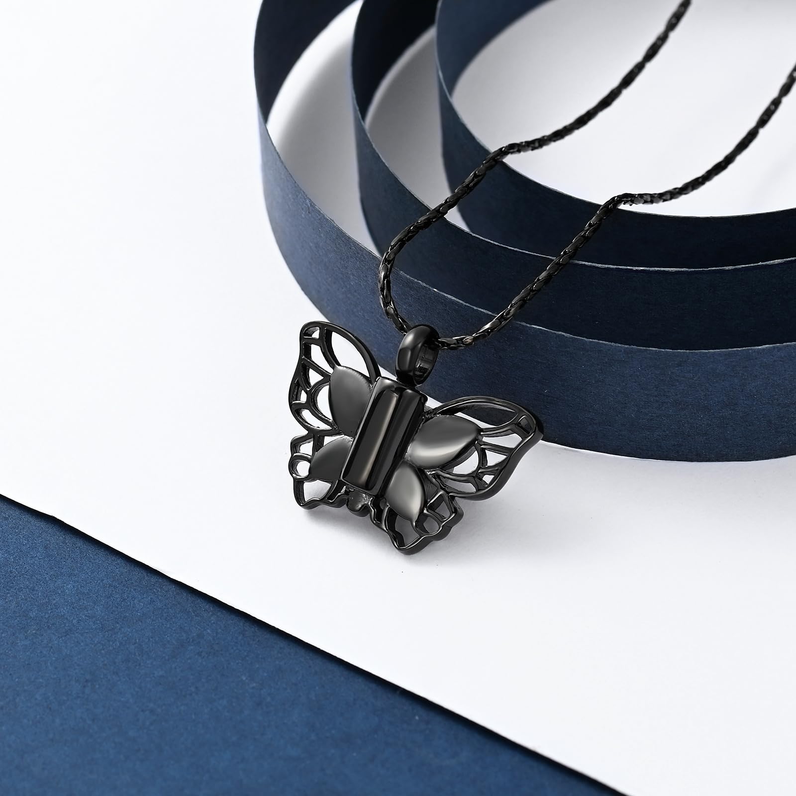 Crystal Butterfly Cremation Pendant Keepsake Urn Necklace For Ashes Jewellery - Picture 42 of 50
