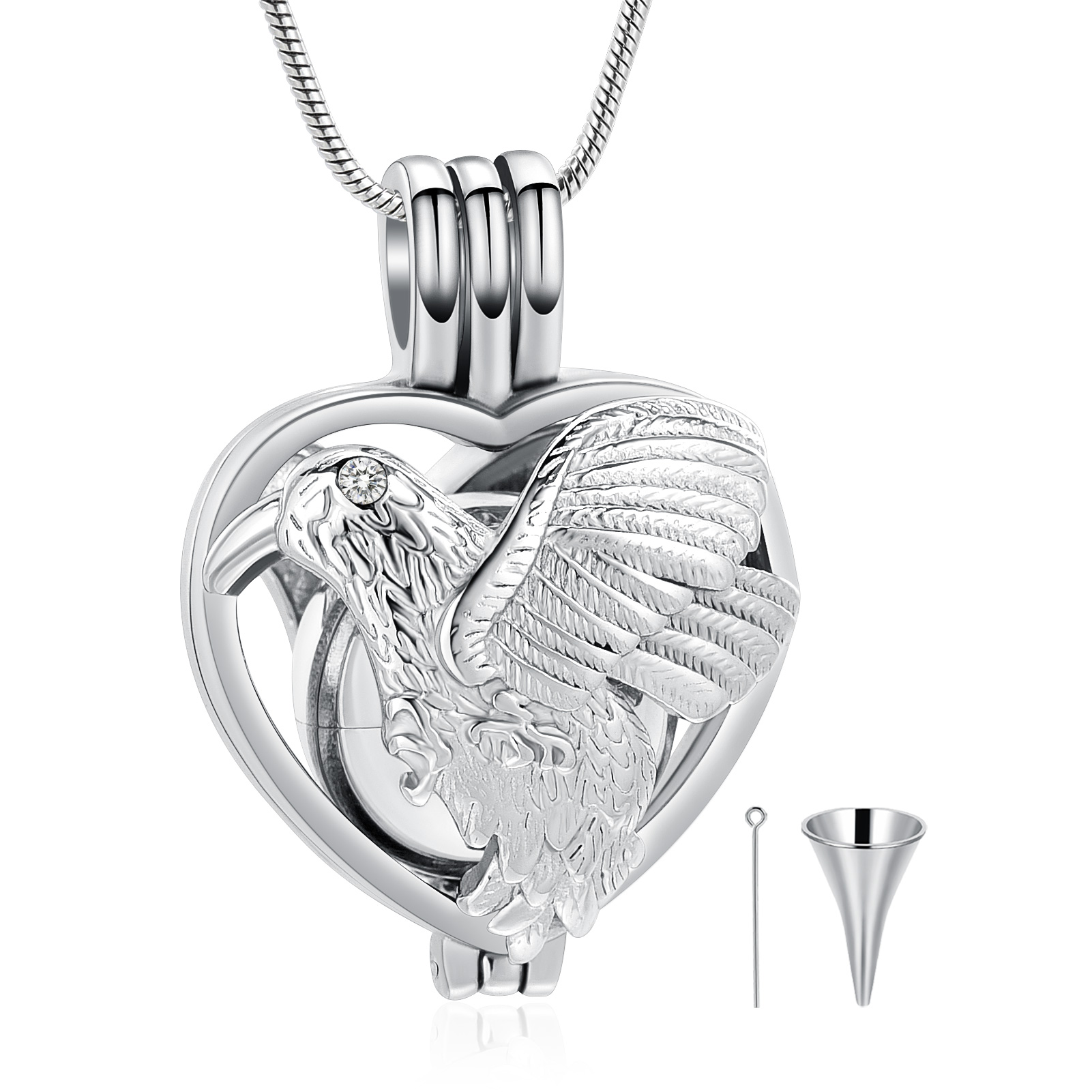 Parrot Cremation Jewelry for Ashes Stainless Steel Urn Keepsake Memorial Holder