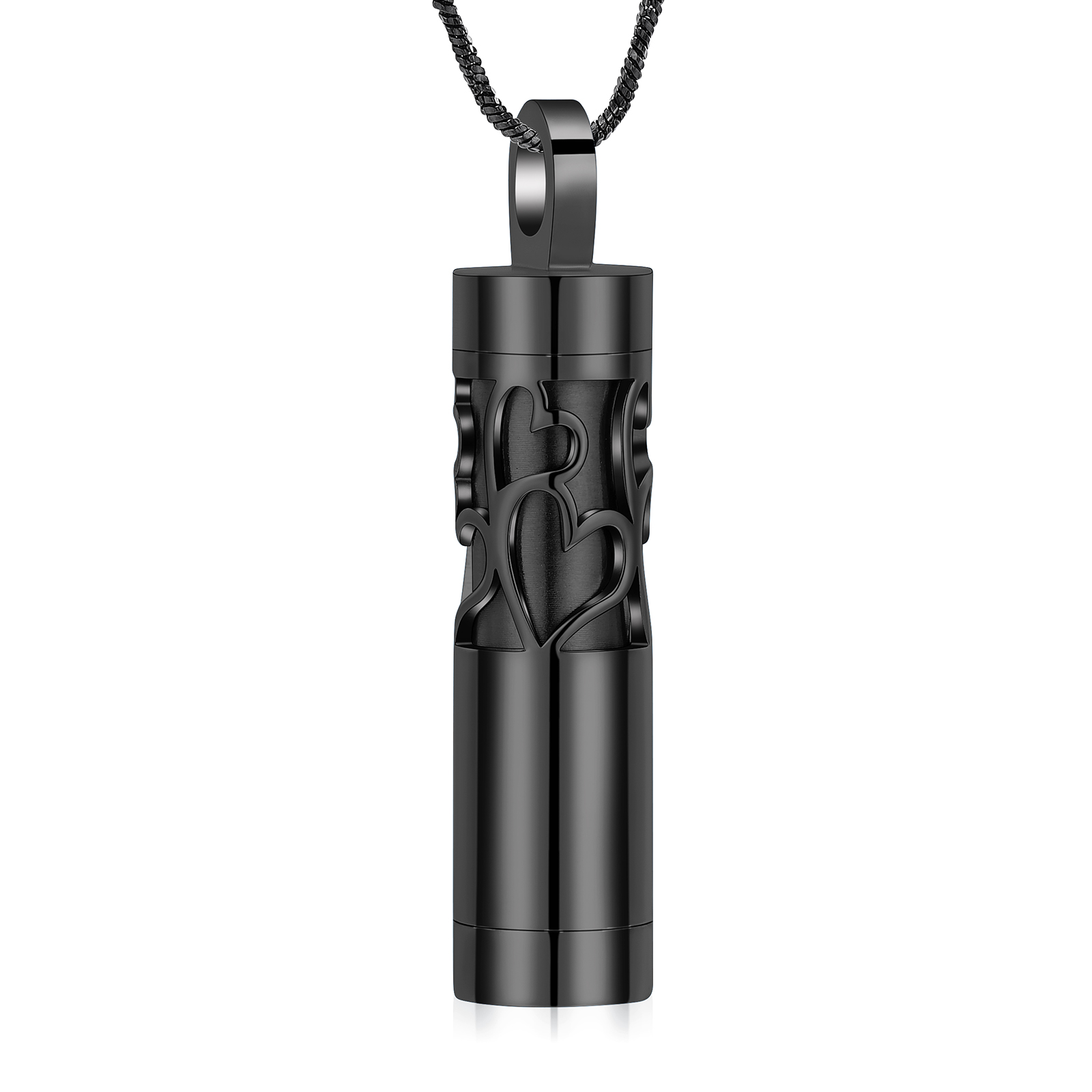 Heart Vial Cylinder Cremation Jewelry Urn Necklace for Ashes Memorial Pendants