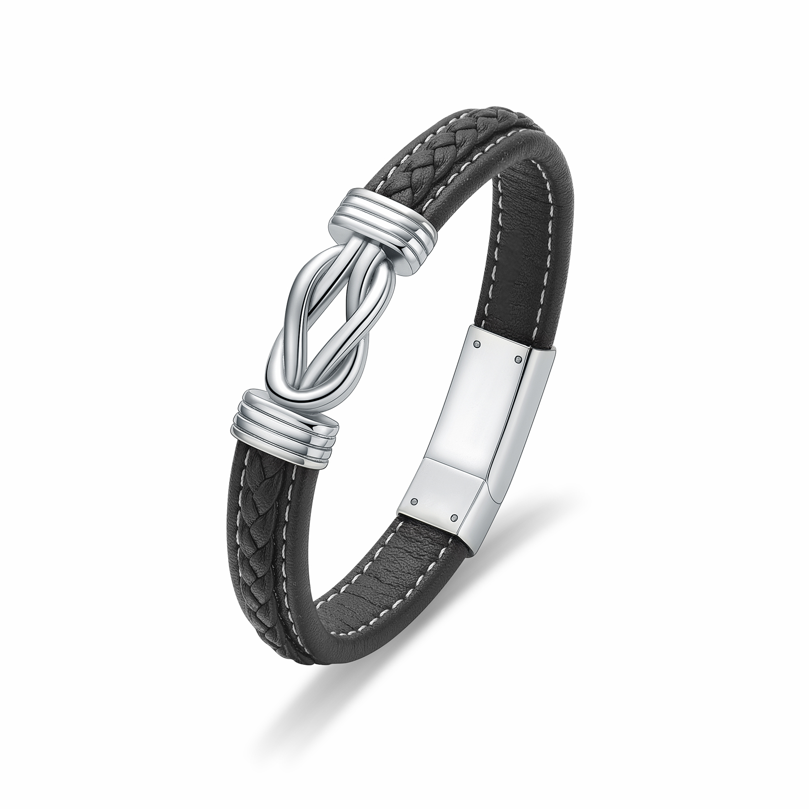 Urn Bracelet for Ashes for Women Men Infinity Knot Cremation Leather Cuff Bangle - Picture 12 of 41