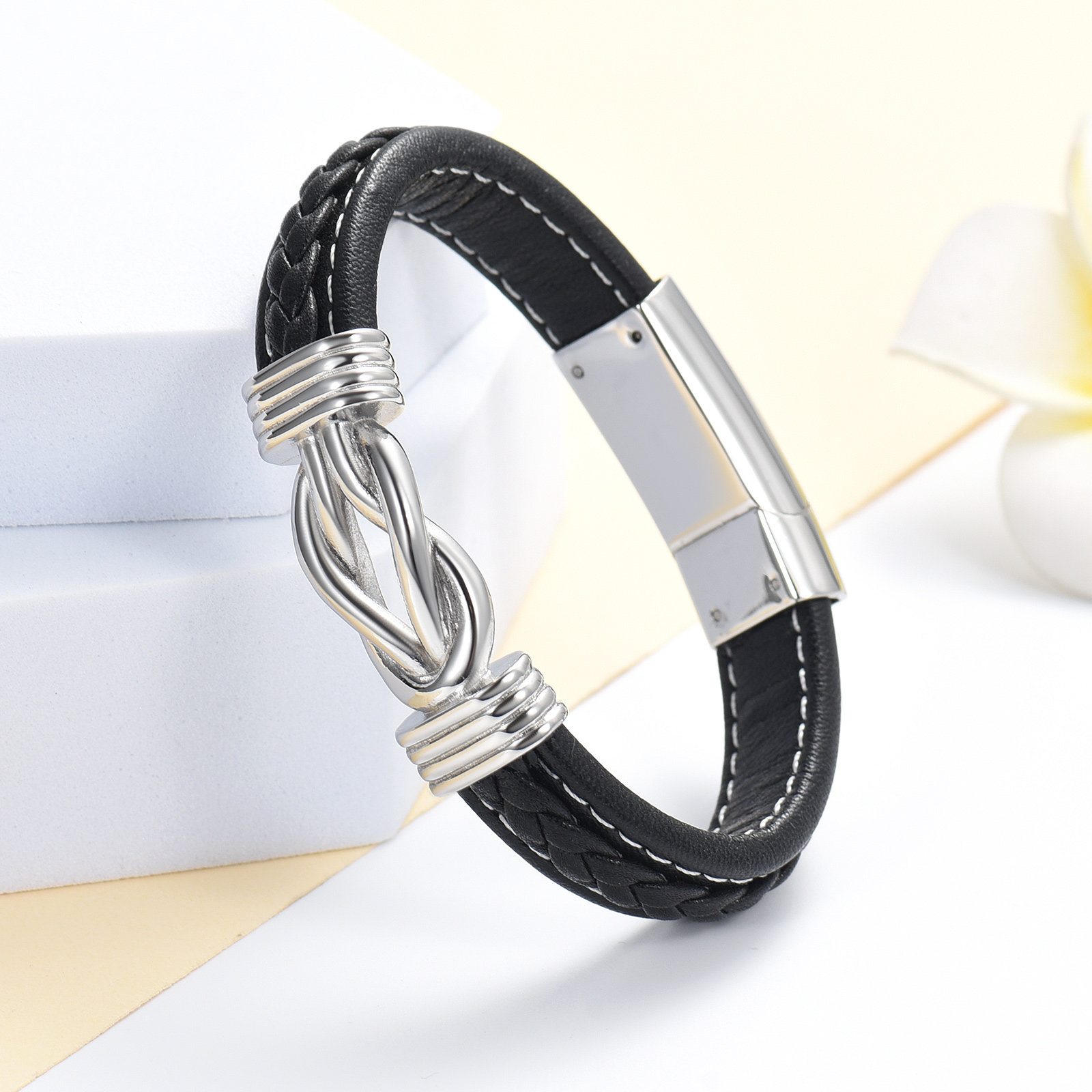 Urn Bracelet for Ashes for Women Men Infinity Knot Cremation Leather Cuff Bangle - Picture 17 of 41