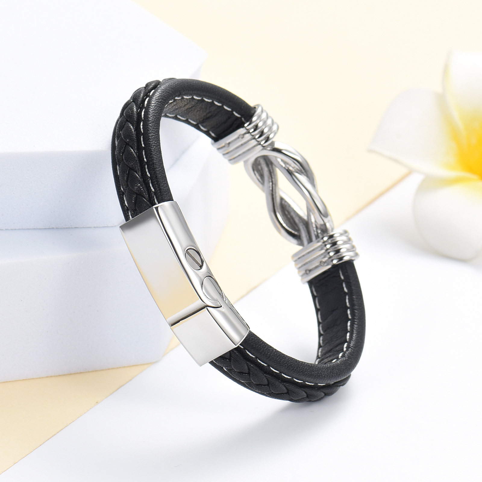 Urn Bracelet for Ashes for Women Men Infinity Knot Cremation Leather Cuff Bangle - Picture 19 of 41