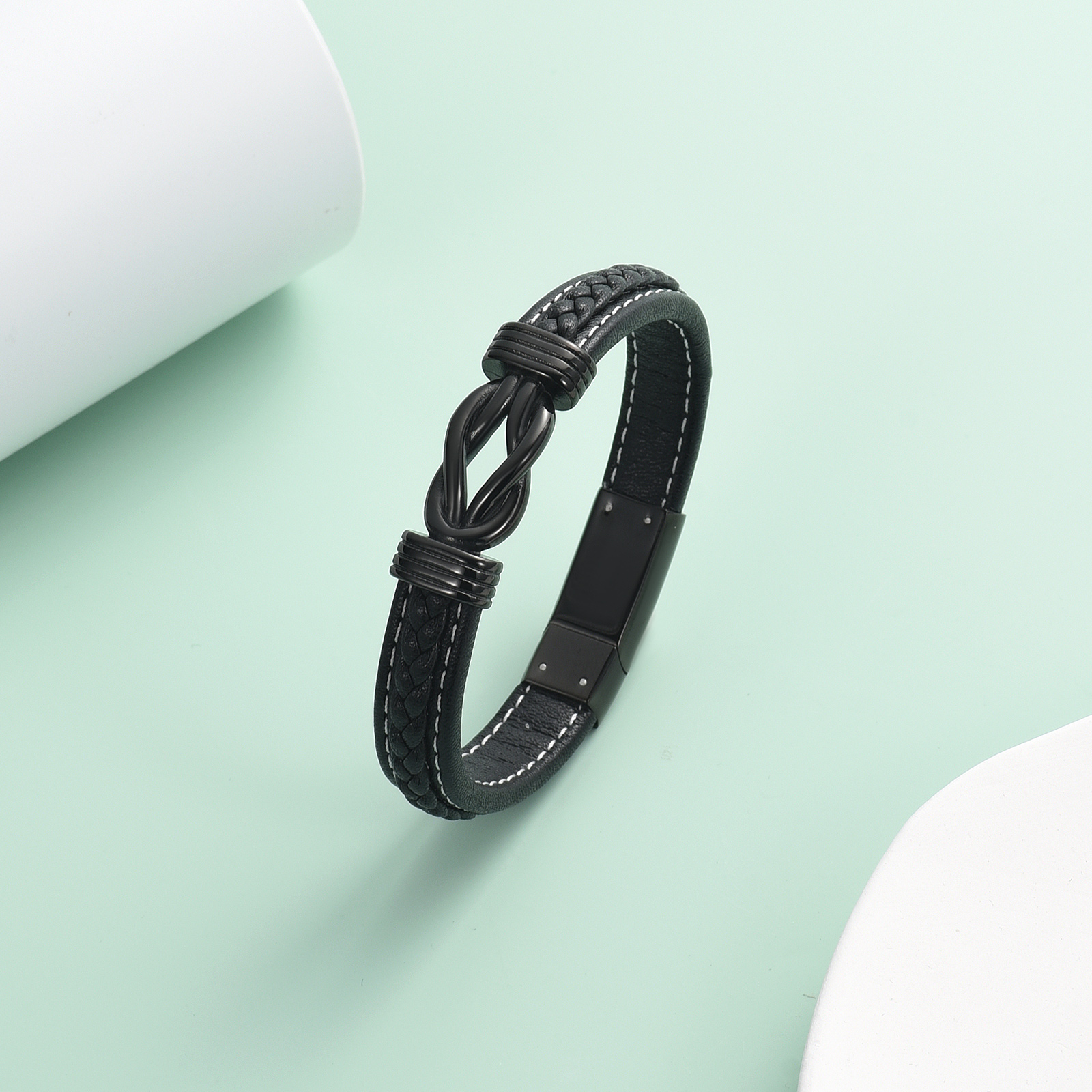 Urn Bracelet for Ashes for Women Men Infinity Knot Cremation Leather Cuff Bangle - Picture 27 of 41
