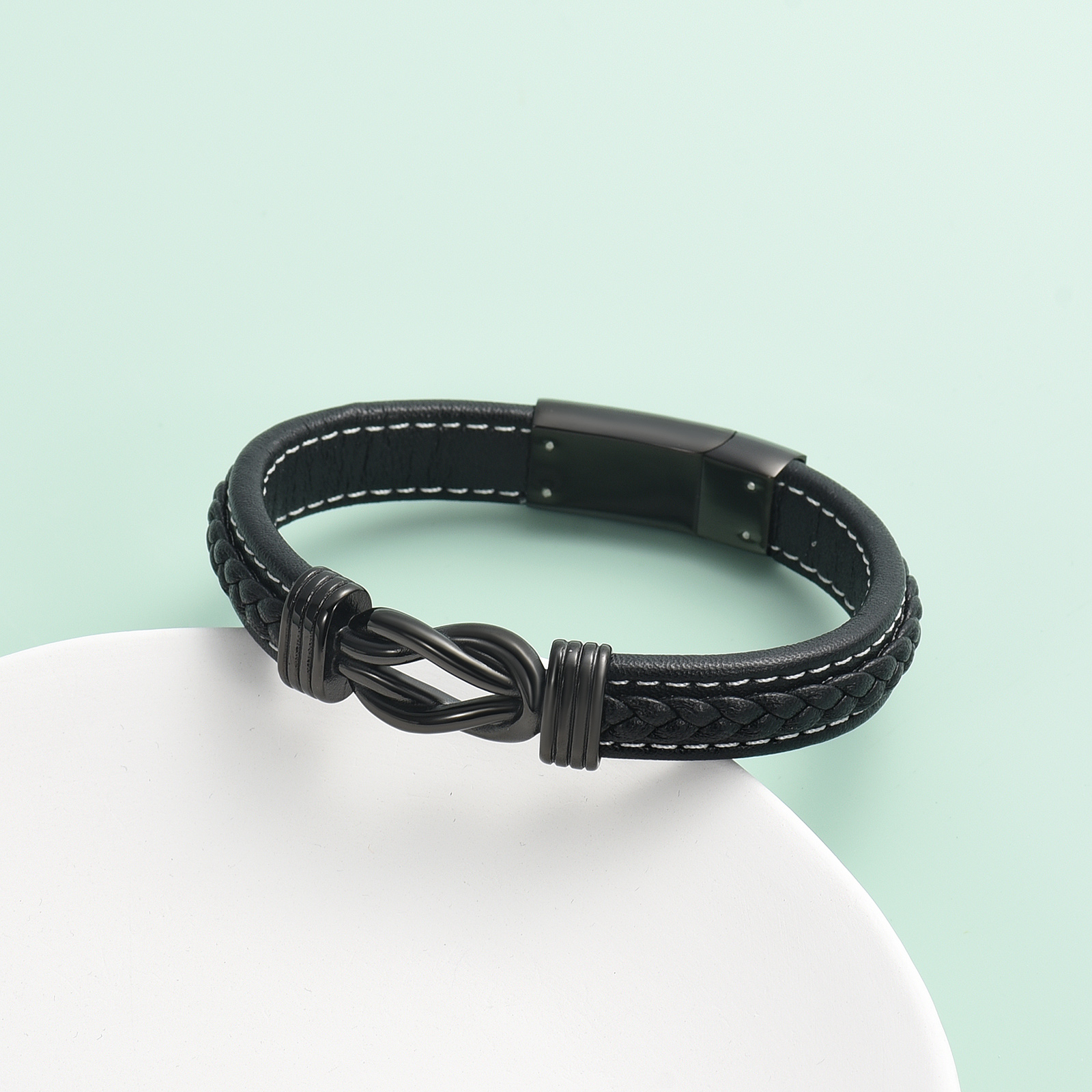 Urn Bracelet for Ashes for Women Men Infinity Knot Cremation Leather Cuff Bangle - Picture 28 of 41