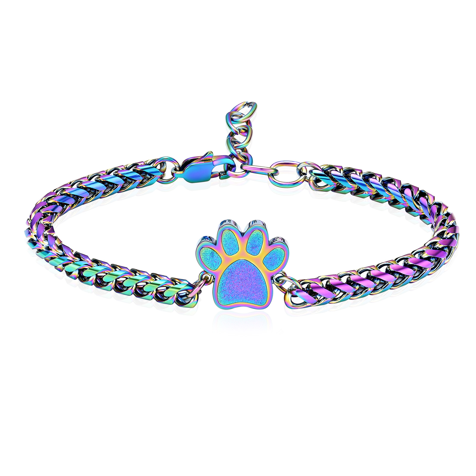 Stainless Steel Paw Print Urn Locket Pet Funeral Urn Bracelet for Dog Cat Ashes - Picture 32 of 39