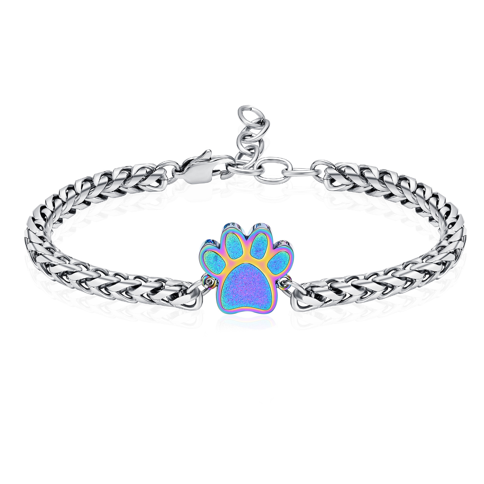 Stainless Steel Paw Print Urn Locket Pet Funeral Urn Bracelet for Dog Cat Ashes - Picture 39 of 39