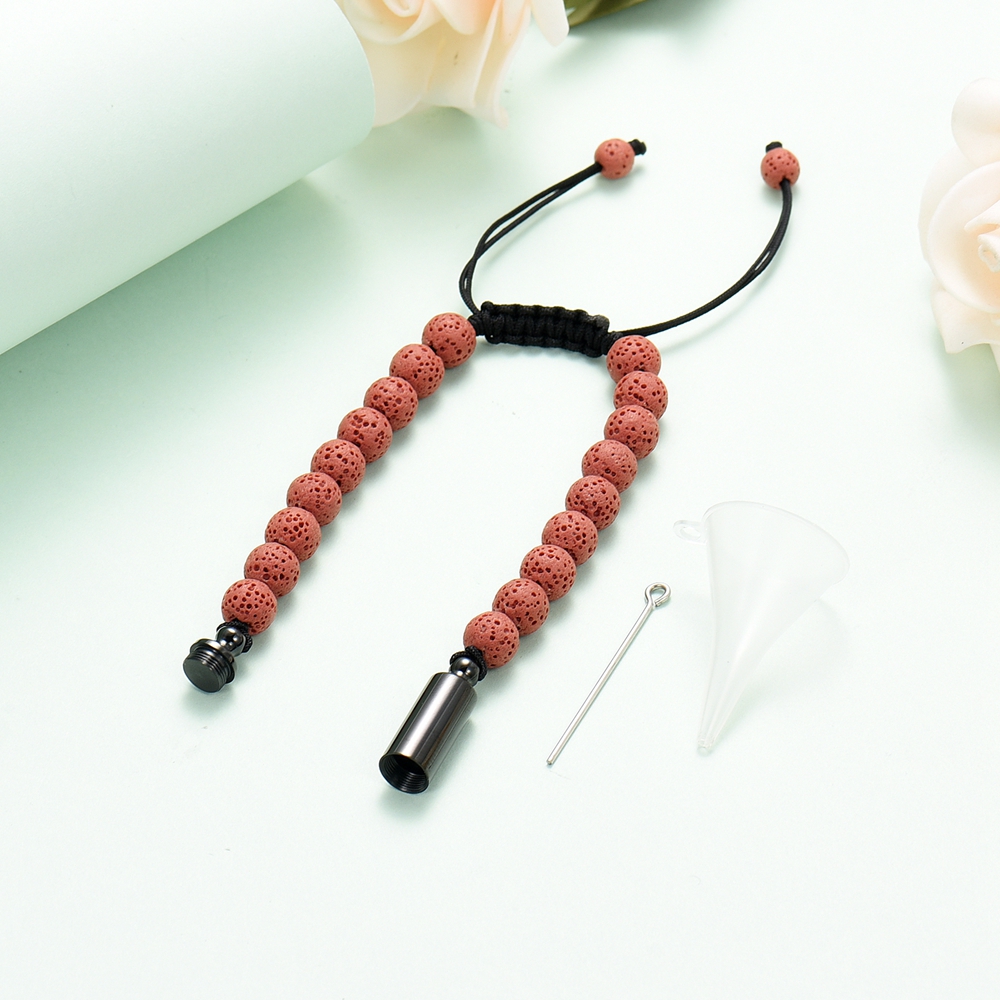 Lava Rock Stone Beaded Bracelet Memorial Cremation Jewelry For Ashes Bracelets - Picture 7 of 29