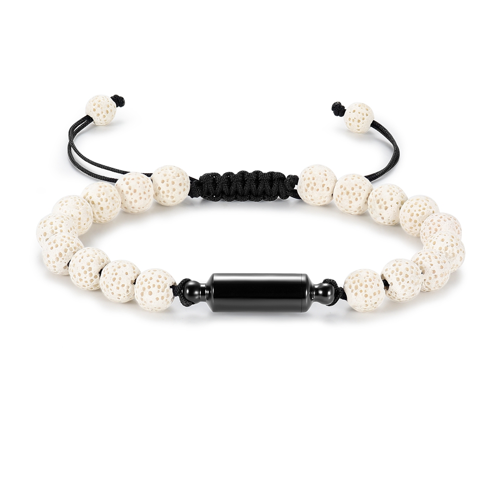 Lava Rock Stone Beaded Bracelet Memorial Cremation Jewelry For Ashes Bracelets - Picture 15 of 29